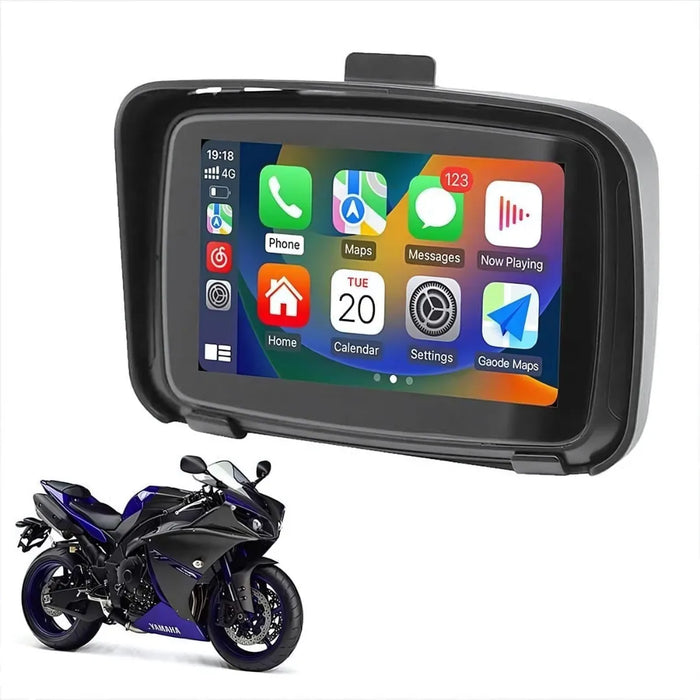 Multimídia com CarPlay para Moto TelaPro 5" + Câmera de Ré e Frontal -Lima Film