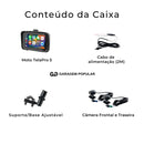Multimídia com CarPlay para Moto TelaPro 5" + Câmera de Ré e Frontal -Lima Film
